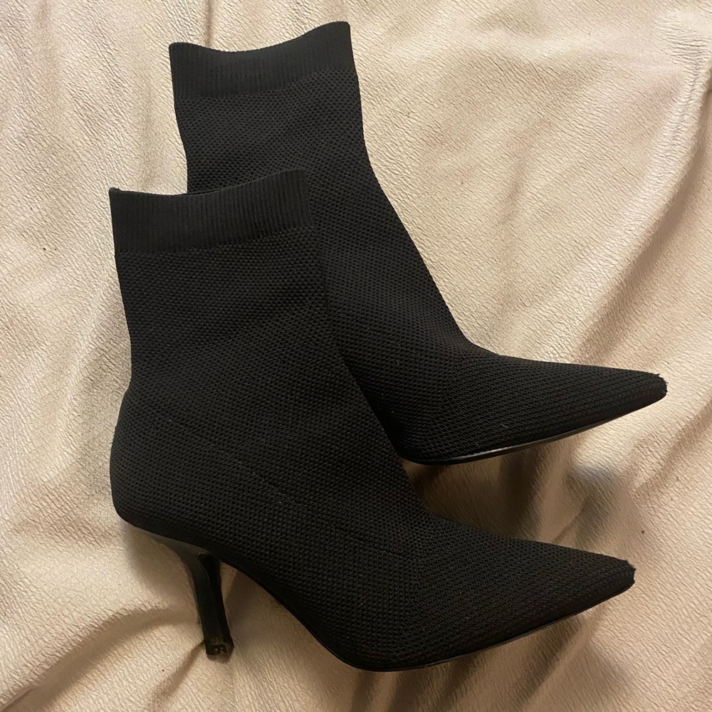 Michael Kors Shiloh Mid Black Sock Heel